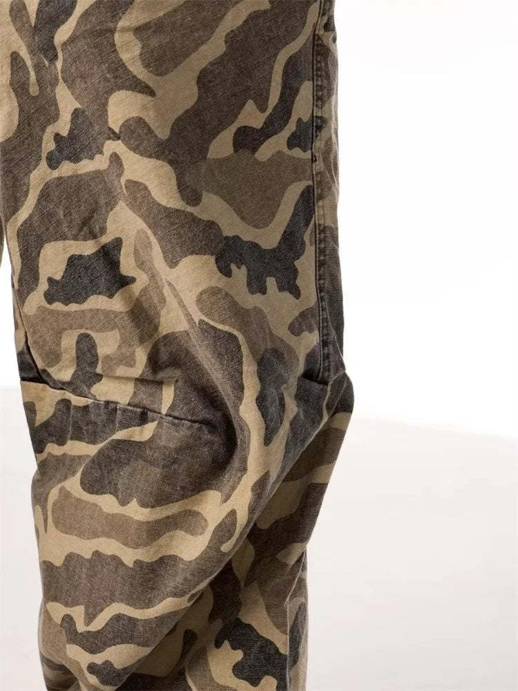 Vintage Camouflage Baggy Wide Leg Jeans