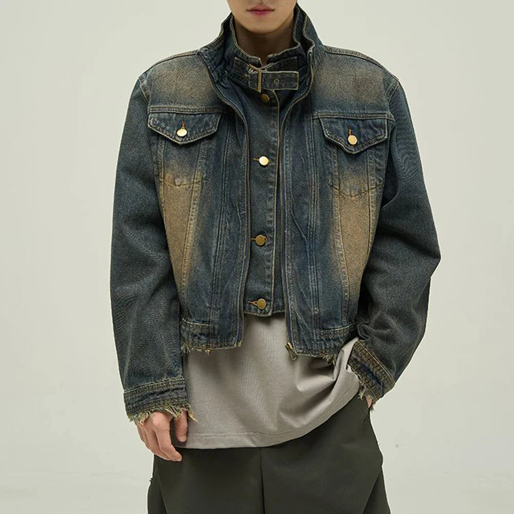High-Quality Vintage Motorcycle Denim Jacket