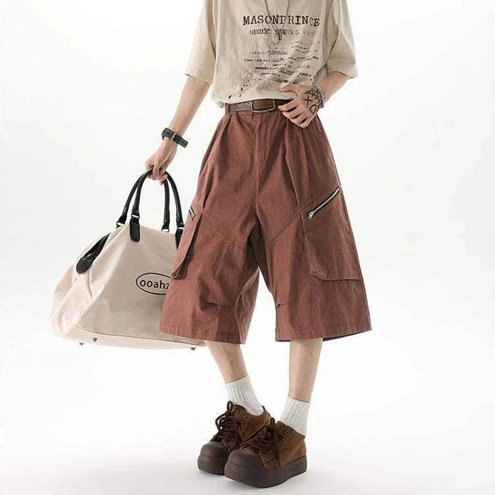 Streetwear - Pantalon de travail à jambe large de couleur unie