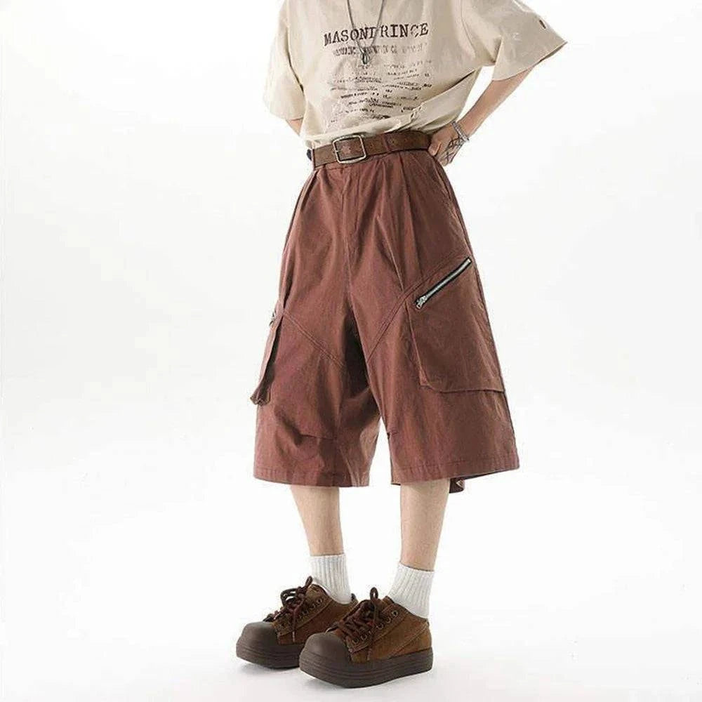 Streetwear - Pantalon de travail à jambe large de couleur unie