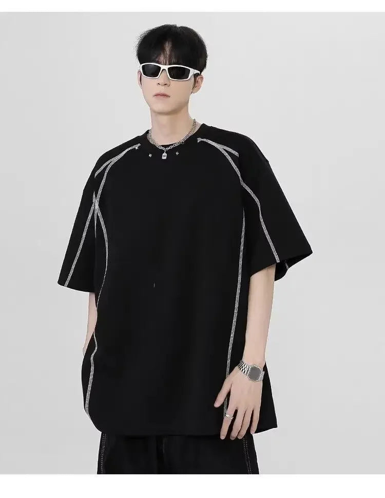 Streetwear Breathable American Black Short Sleeve T-Shirt
