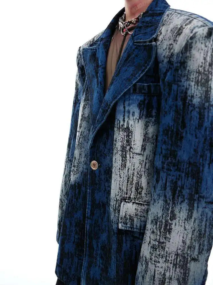 Vintage Classic Comfort Tie Dye Padded Denim Jacket