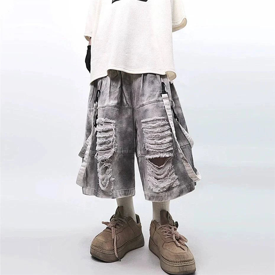 Vintage Streetwear Ripped Hole Denim Jorts
