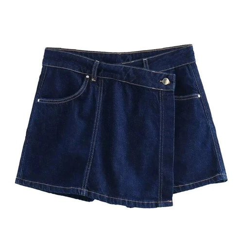Conjunto de Jeans Cropped Y2K - saia azul-escura / PP