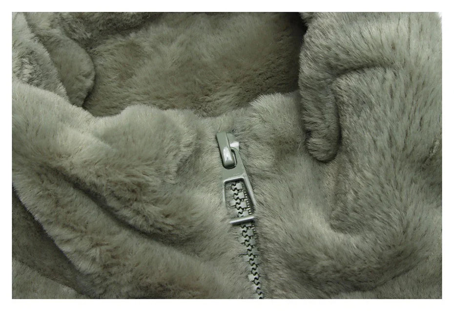 Cozy Letter Patch Fleece Jacket