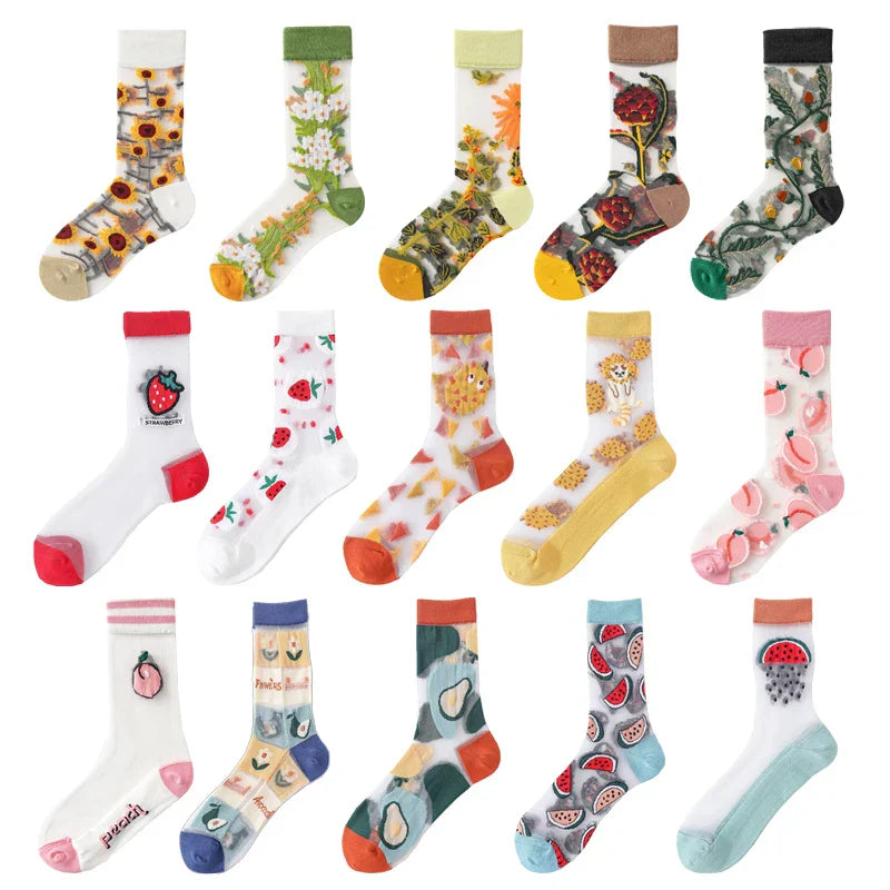 Creative High Quality Cartoon Silk Socks