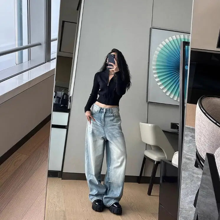 Vintage High Waist Oversized Wide Jeans
