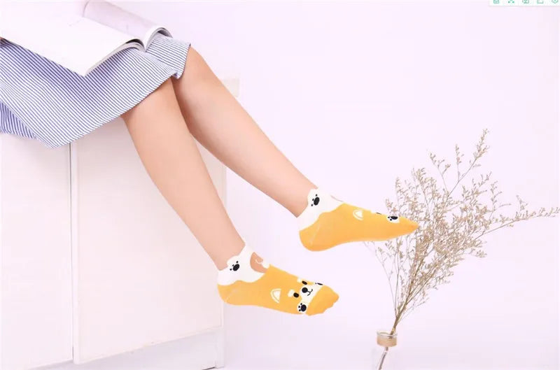 Cozy Animal Print Cotton Socks Collection