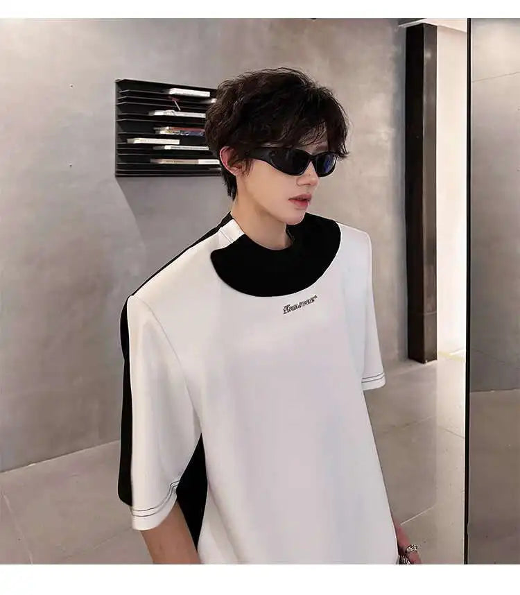 Versatile Stylish Color Contrast Short Sleeve T-Shirt