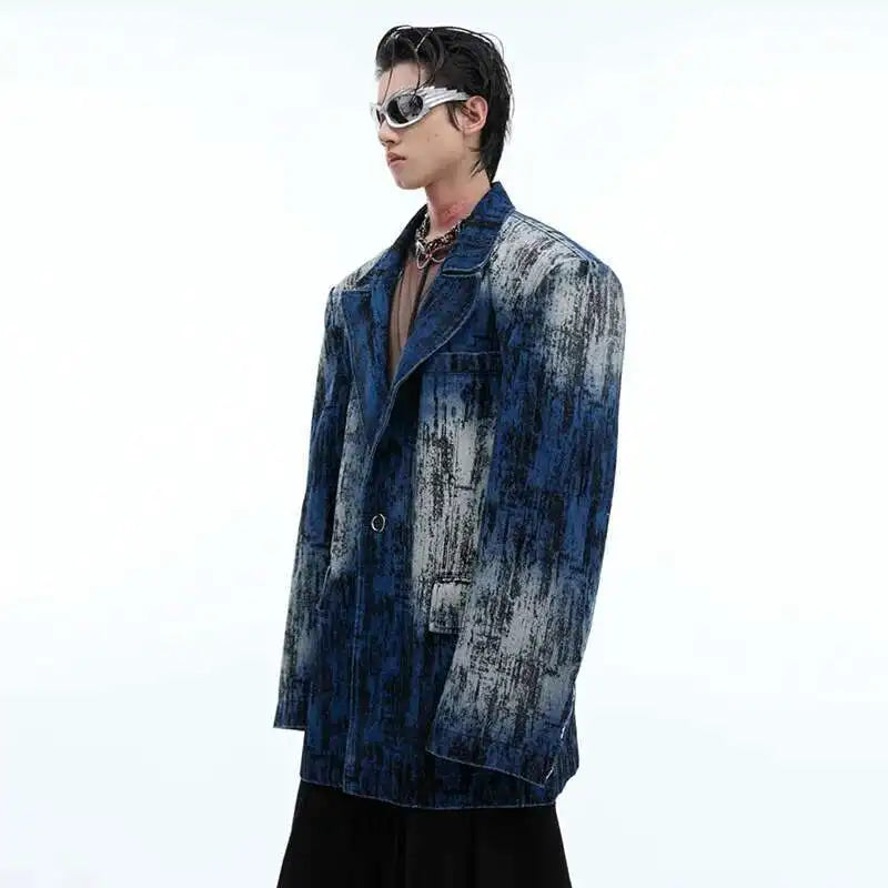Vintage Classic Comfort Tie Dye Padded Denim Jacket