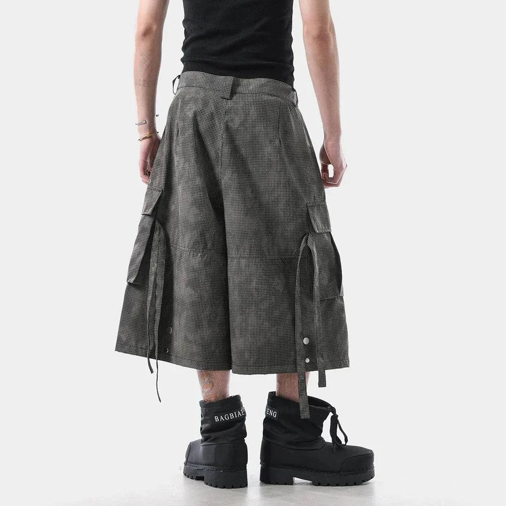Retro Cool Workwear Ribbon Cropped Jorts