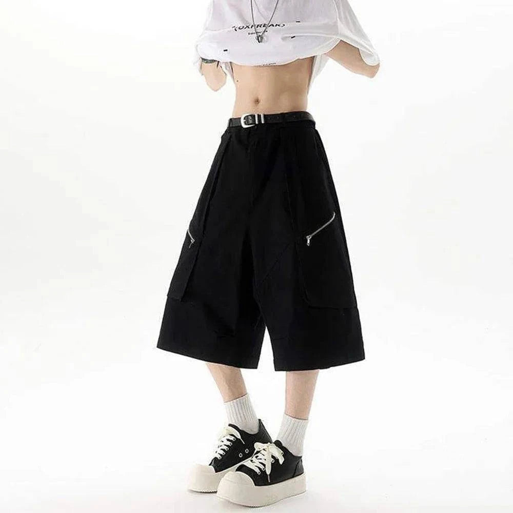Streetwear - Pantalon de travail à jambe large de couleur unie