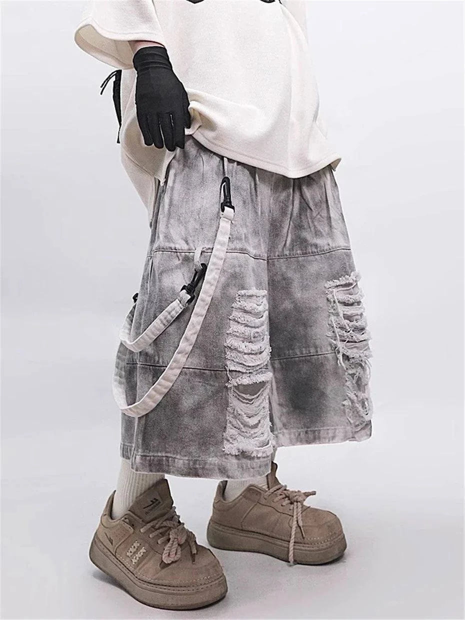 Vintage Streetwear Ripped Hole Denim Jorts