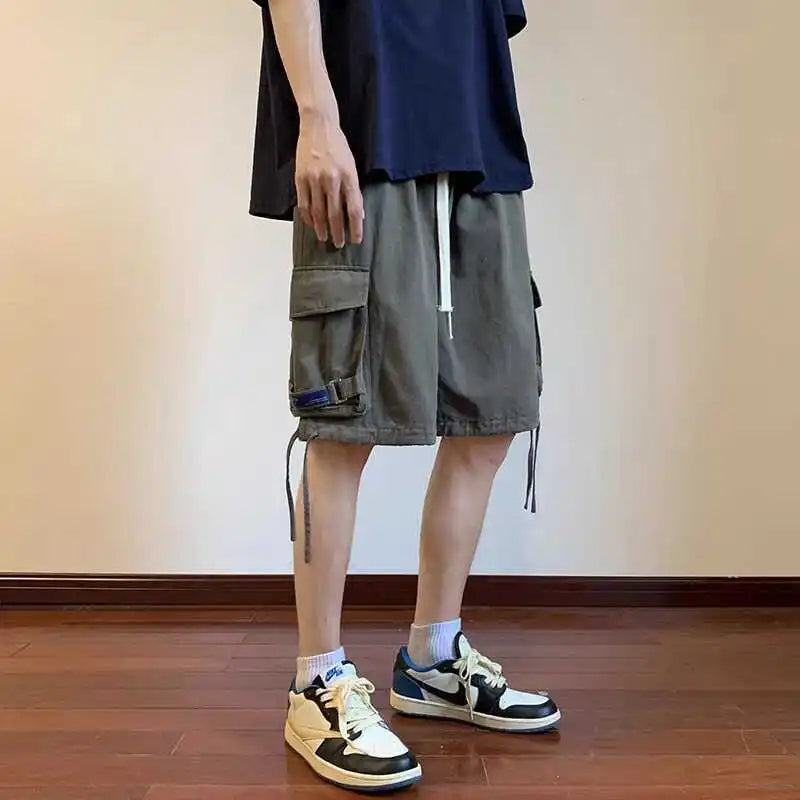 Pantaloncini da lavoro estivi ampi in stile utility