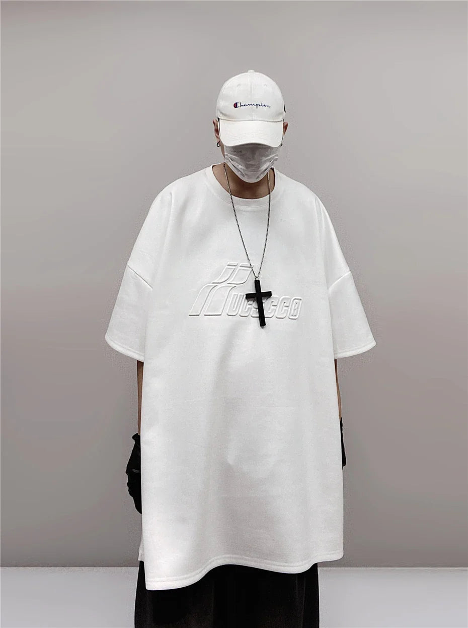 Camiseta de hip hop de ante repujado