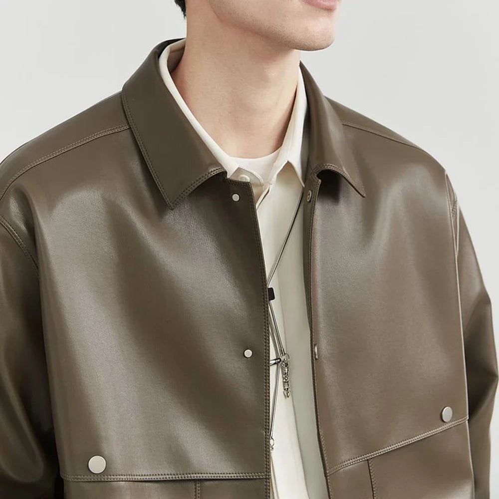 Versatile Mens Moto Biker Leather Jacket
