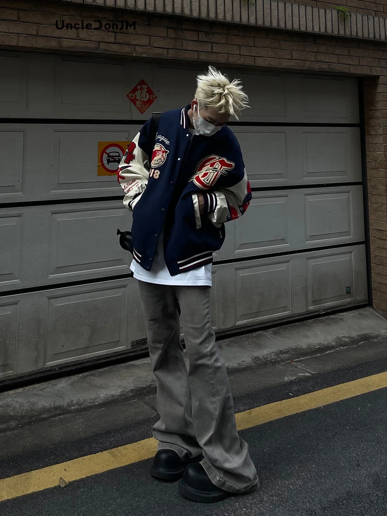 Vintage Embroidered Baseball Patchwork Varsity Jacket