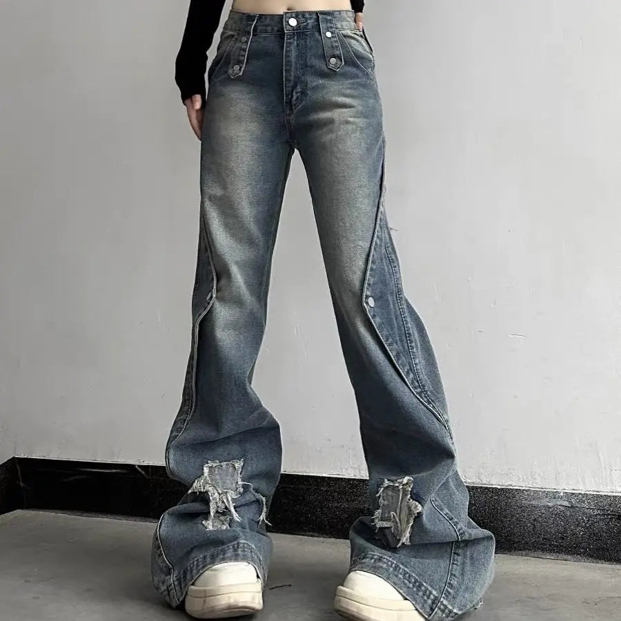 Jean large taille haute cool