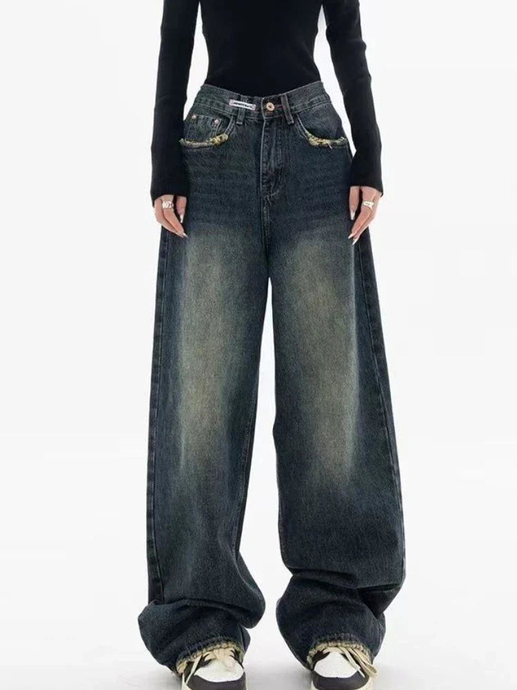 Retro Cool High Waist Wide Leg Jeans