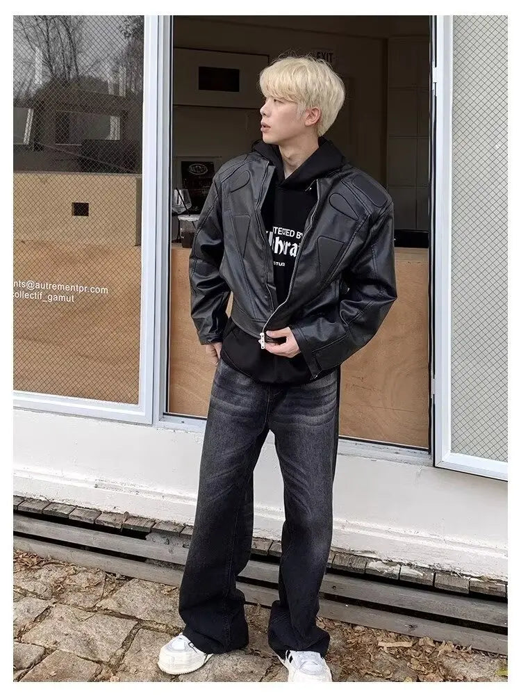 Retro Hip Hop Motorcycle Leather Jacket
