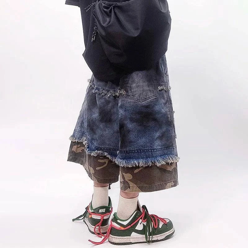 Stylish Personalized Camouflage Denim Jorts