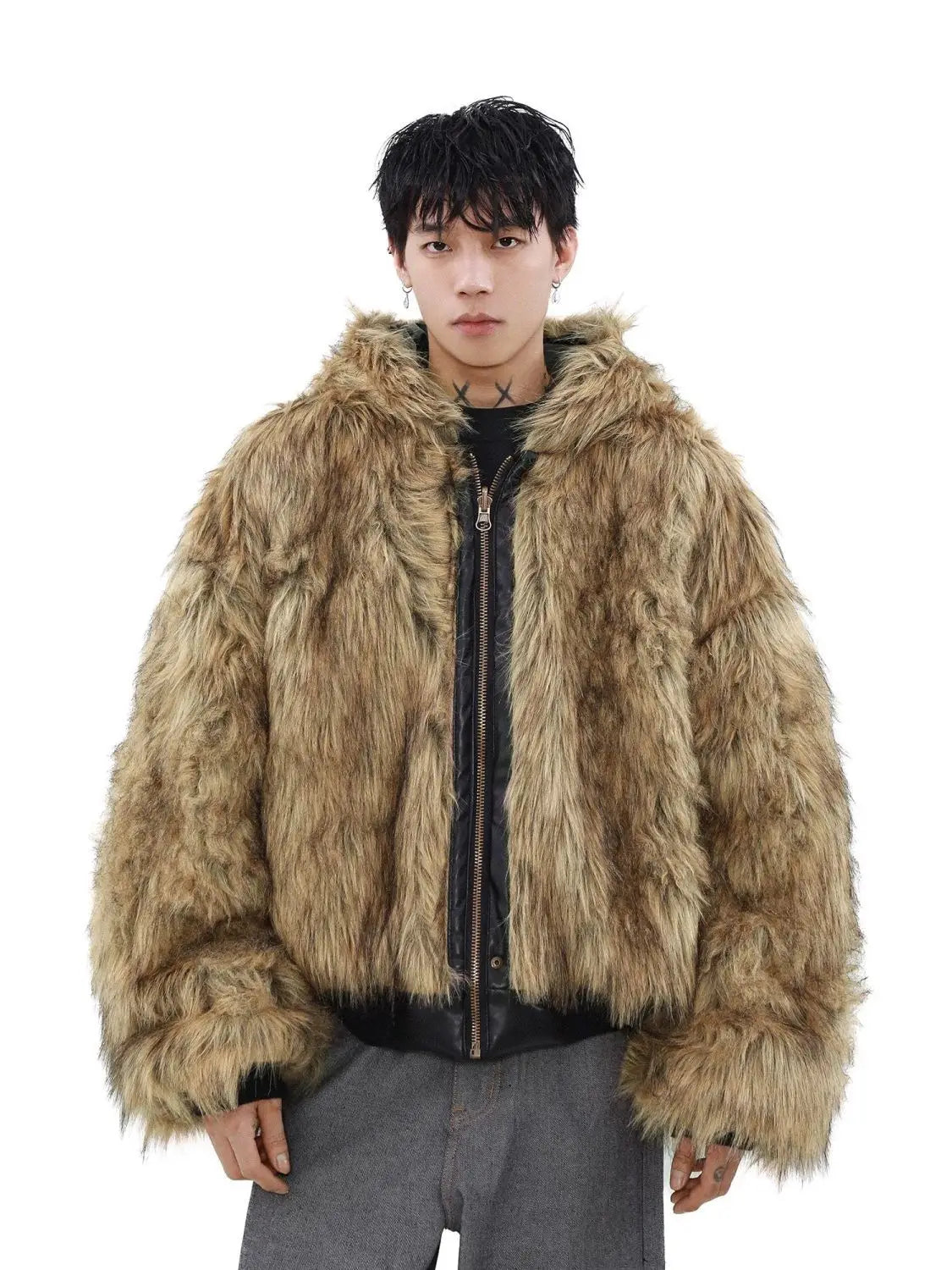 Reversible Luxury Double Face Faux Fur Hooded Jacket