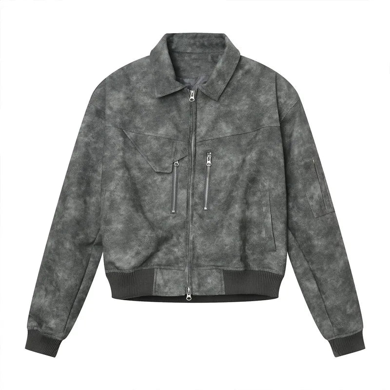 Veste en cuir rose dégradé pour homme