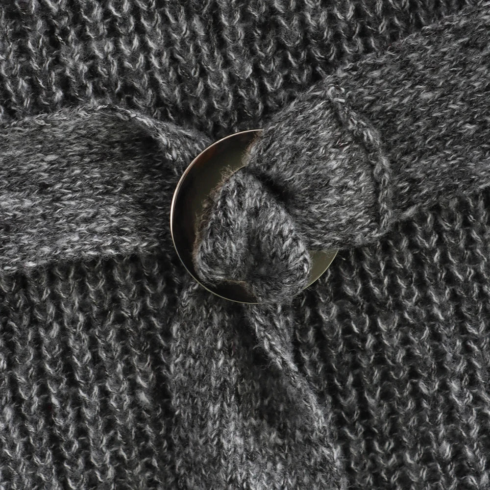 Casual Solid Knitting Slash Neck Sweater