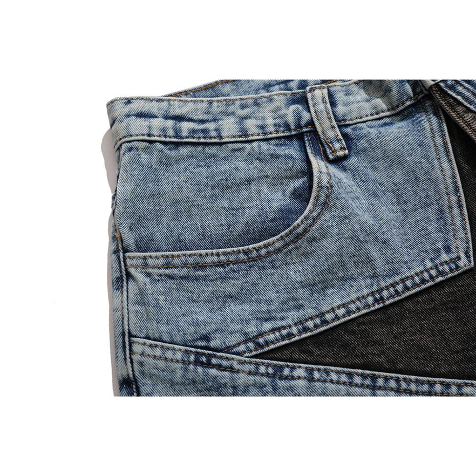 New Patchwork Oversized Hip Hop Short