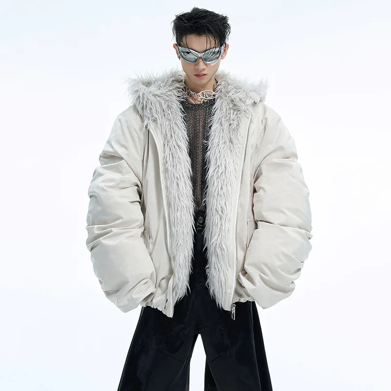 Chaqueta de algodón con capucha para hombre, cálida, informal, de invierno