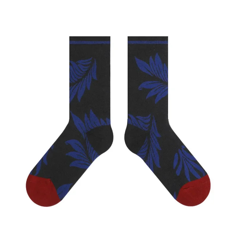 Stylish Retro Flower Tube Socks Women