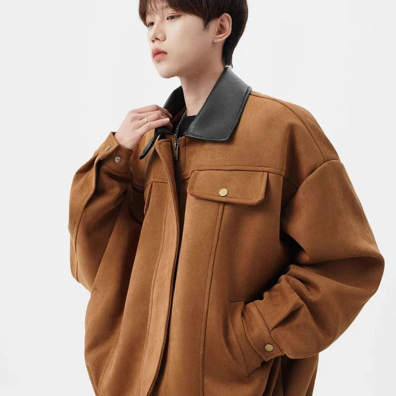 Veste à revers en tissu cinétique à blocs de couleurs