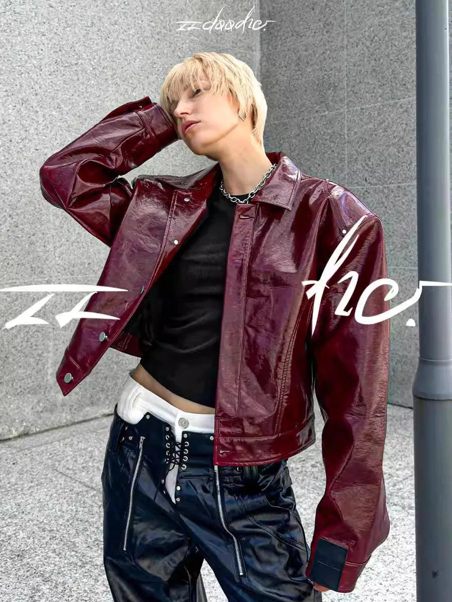 Durable Autumn Cool Oversized PU Leather Jacket