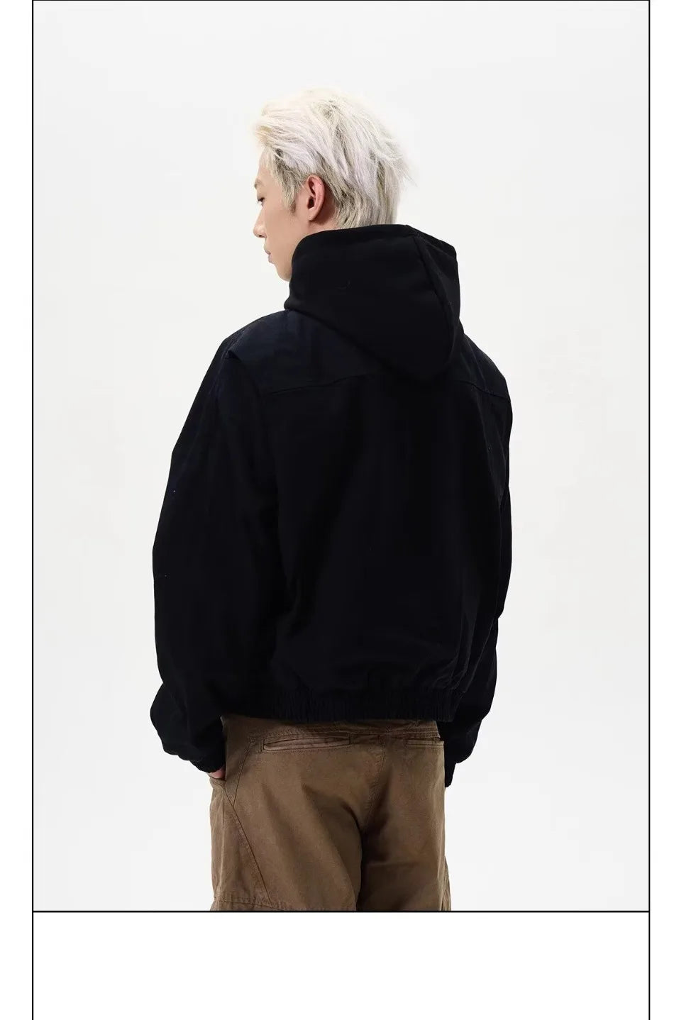 Patchwork Silhouette Retro Hooded Jacket
