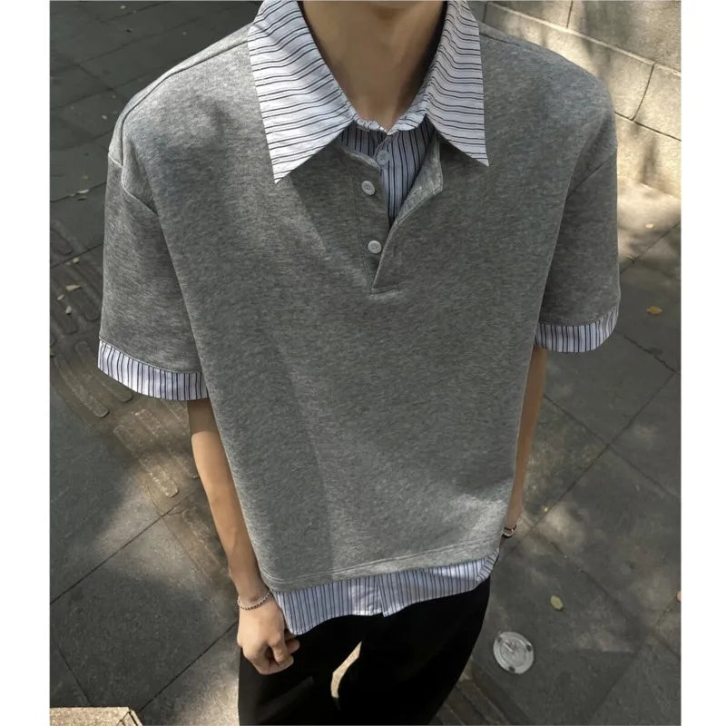 Polo rayé coupe slim streetwear pour homme