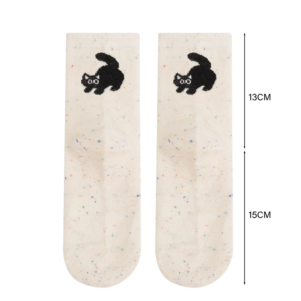 School Socks Thermal Cute Cartoon Cat Fish