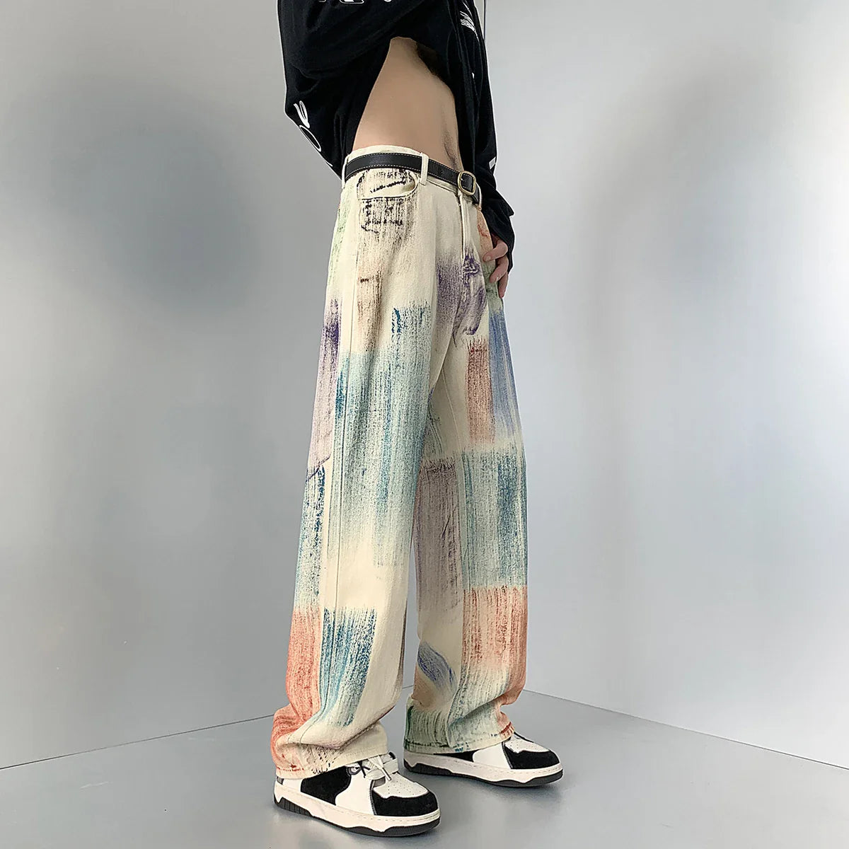 Colorful Graffiti Tie Dye Loose Jeans