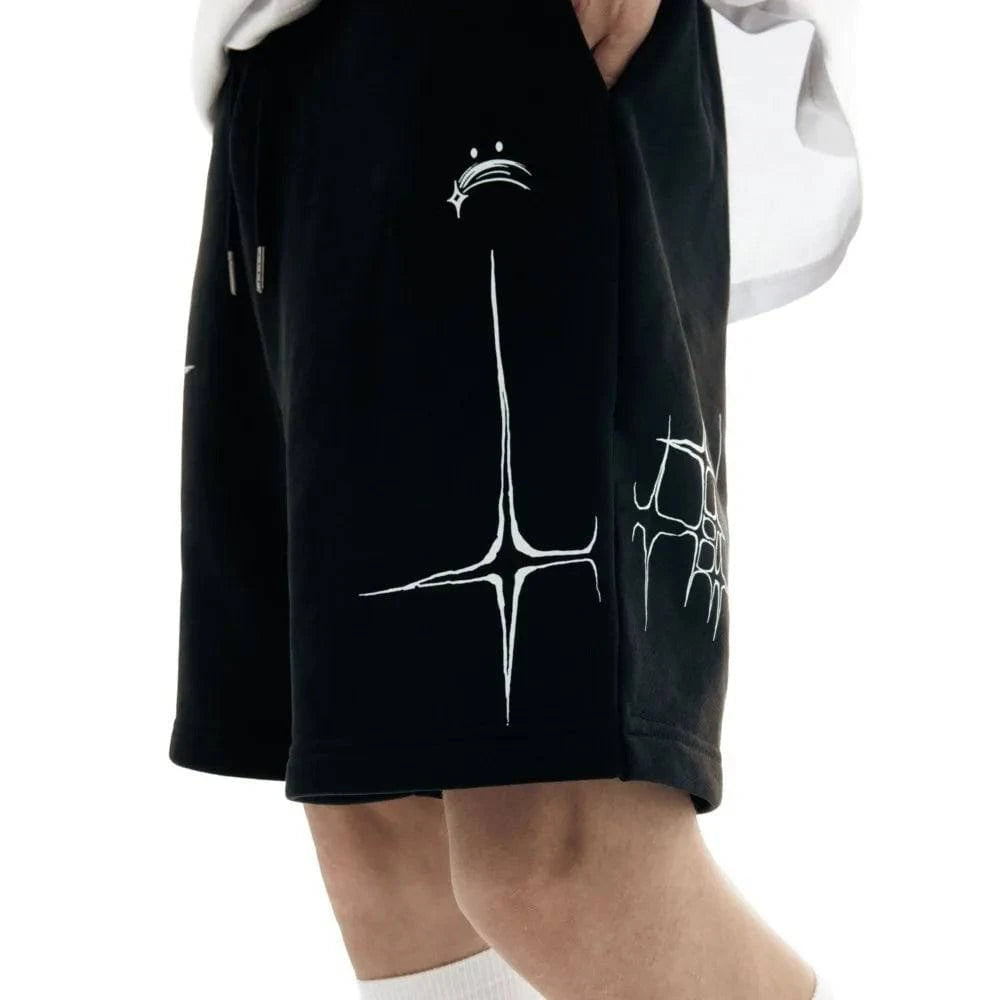 Lyrical Graphic Print Oversized Jorts