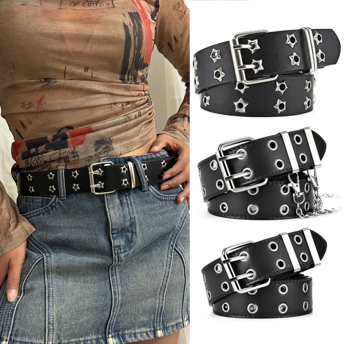 Y2K Rivet Gothic Belts