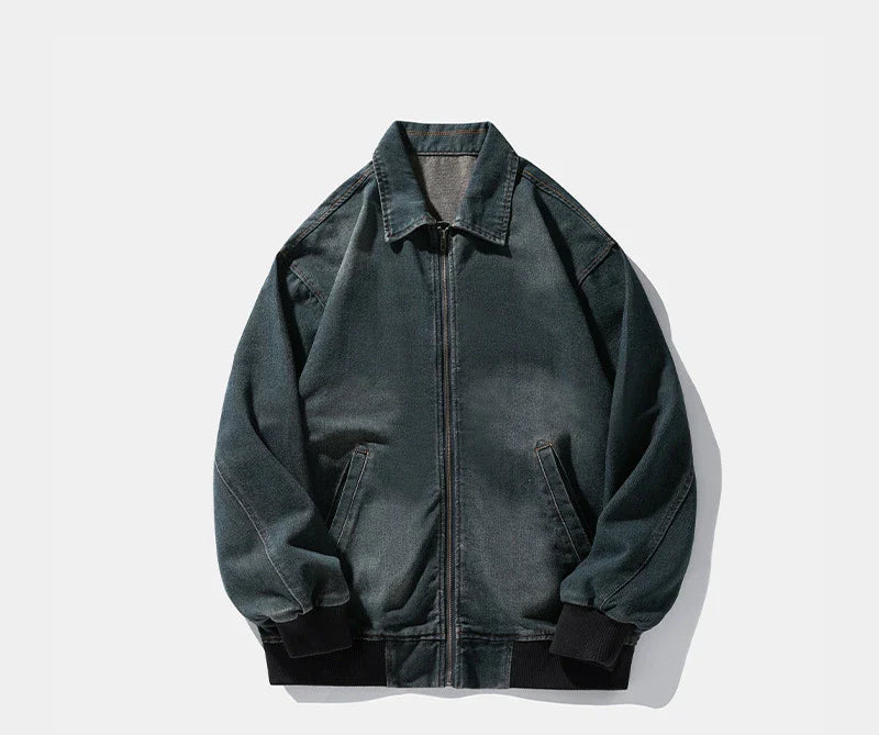 Fashionable Retro Stylish Zipper Splice Jacket