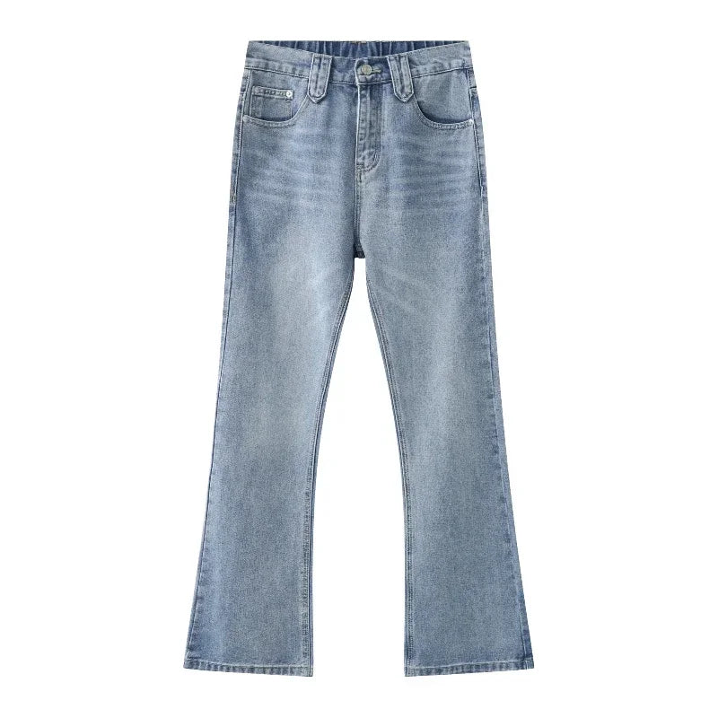 Pantalon en jean évasé taille haute