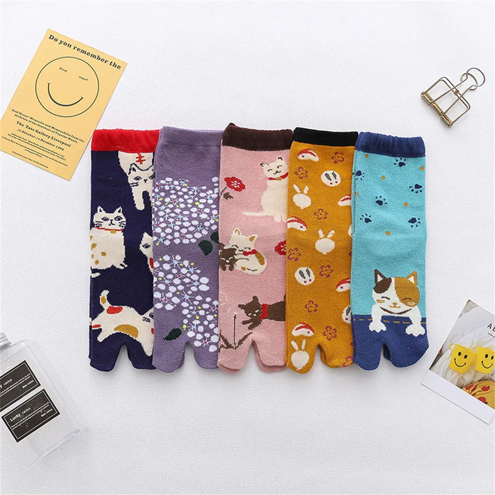 Soft Cotton Cute Cat Dandelion Socks