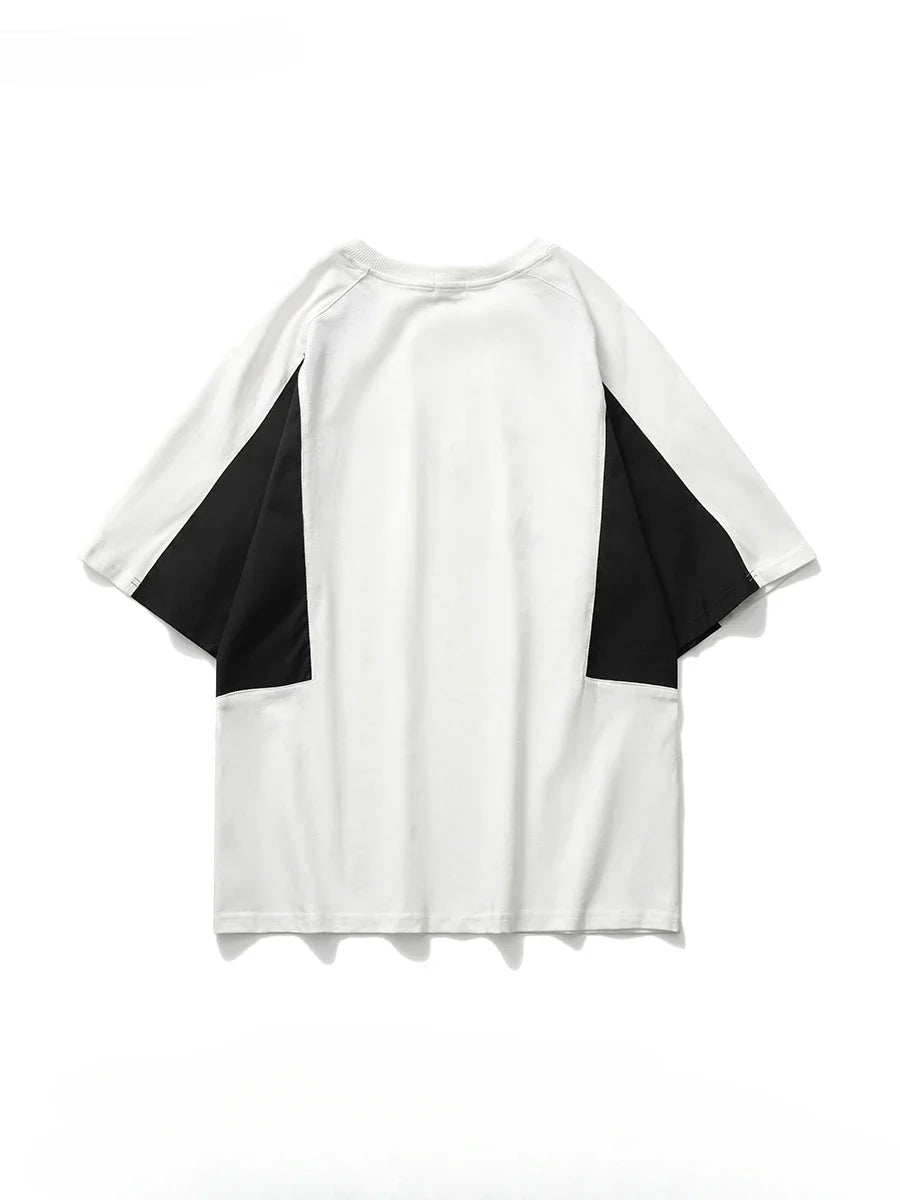 Contrast Letter Printed O-Neck T-Shirt