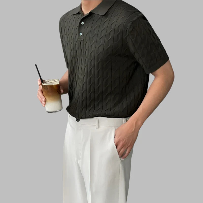Klassiek comfort retro slim fit casual poloshirt