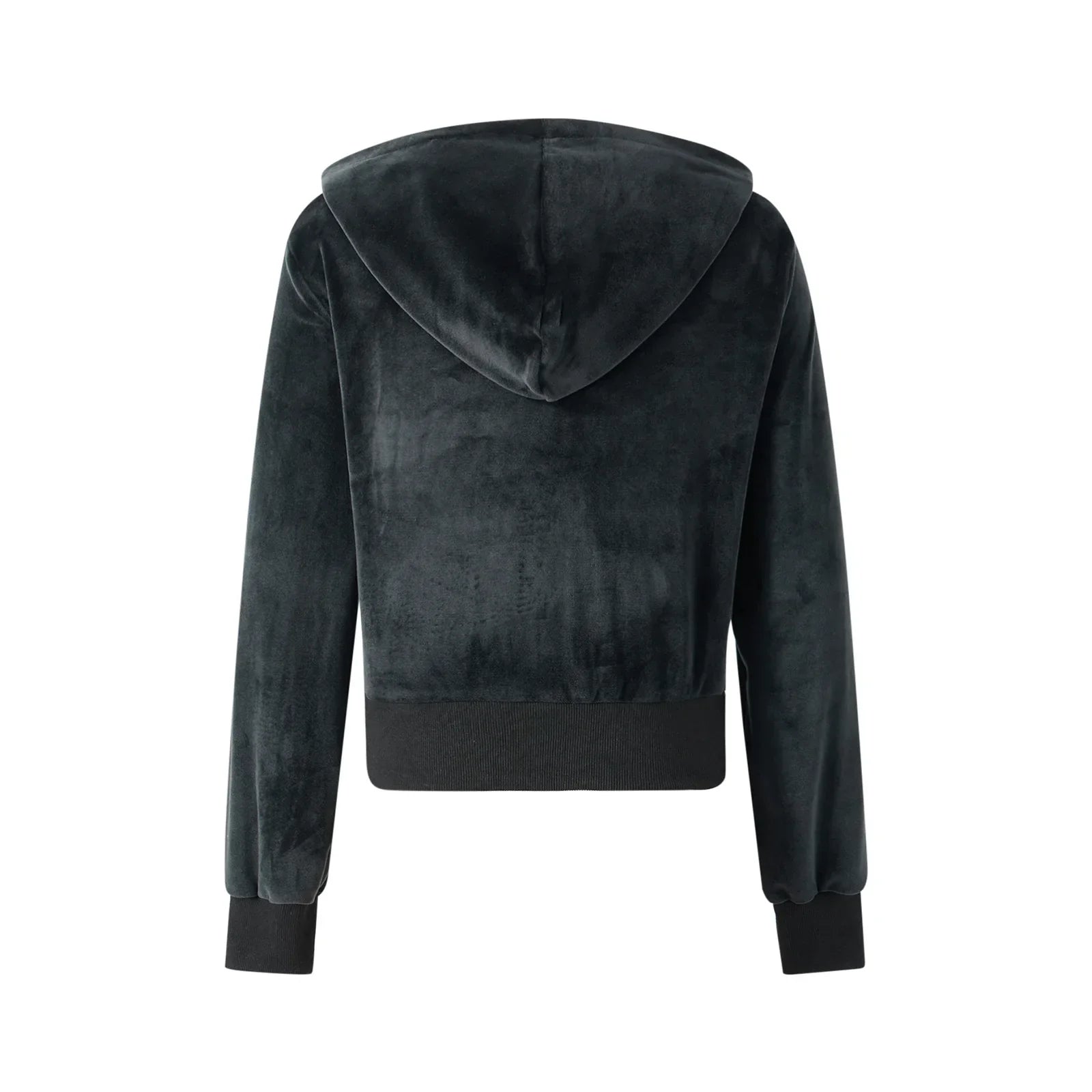 Rhinestone Heart Decor Zip Up Sweatshirt