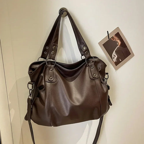 Bolsa de Couro Focus - Café-B-40x27x15cm
