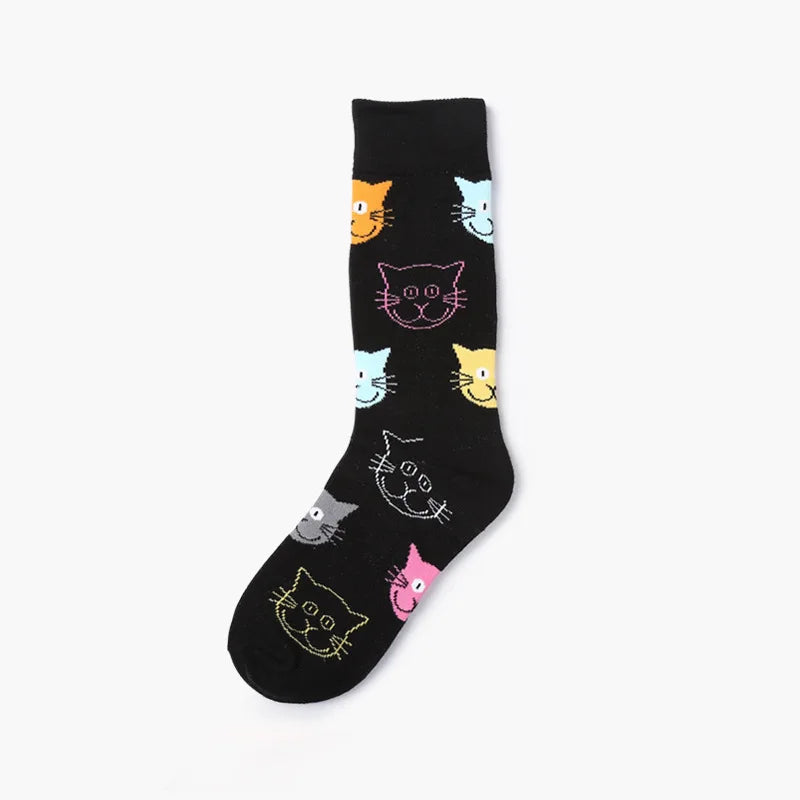 Cute Cartoon Cat Cotton Socks Women