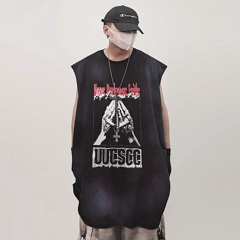 Trendy Vintage Sleeve Less Tank T-Shirt