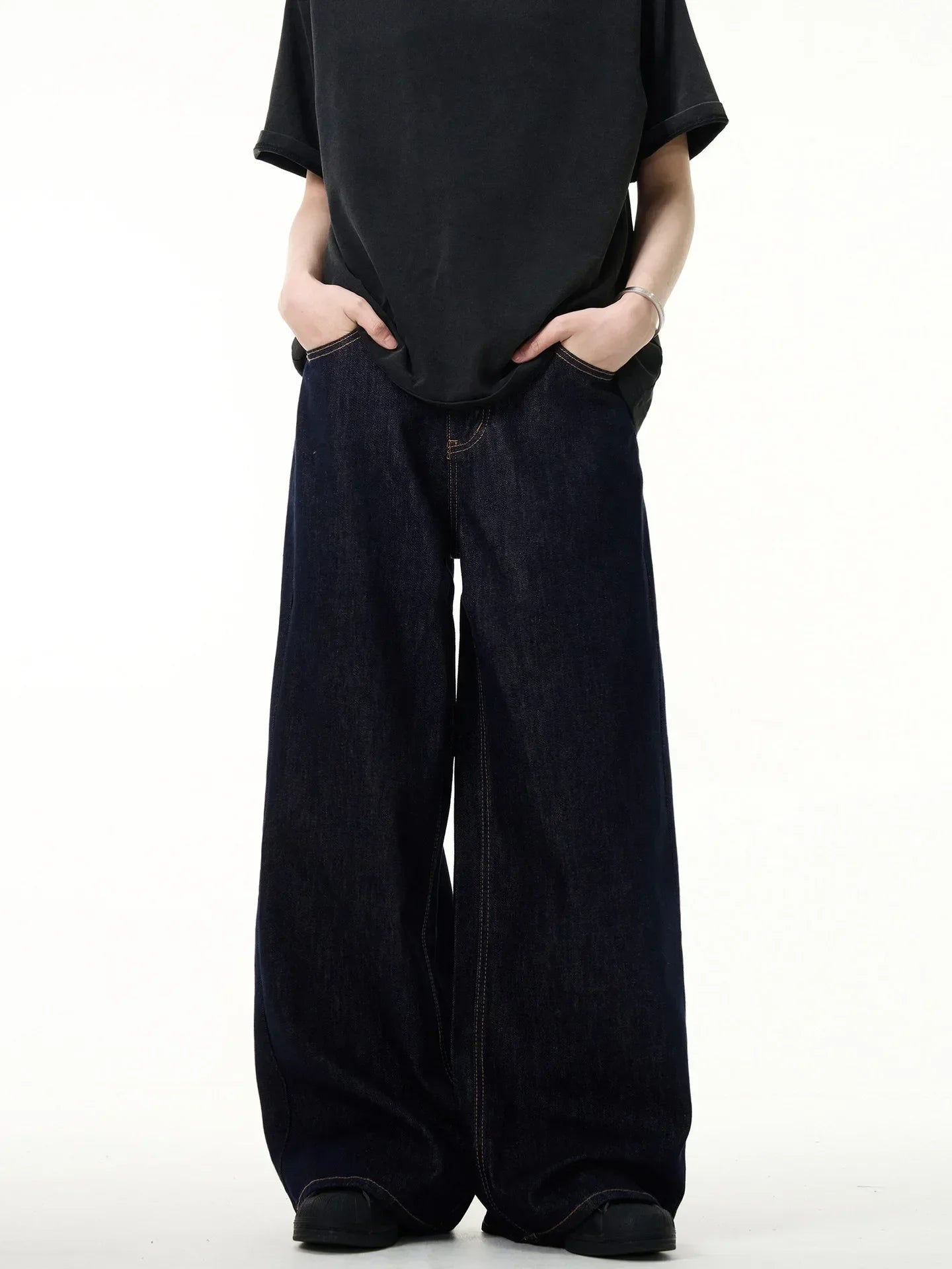 Autumn Mens Wide Leg Denim Jeans