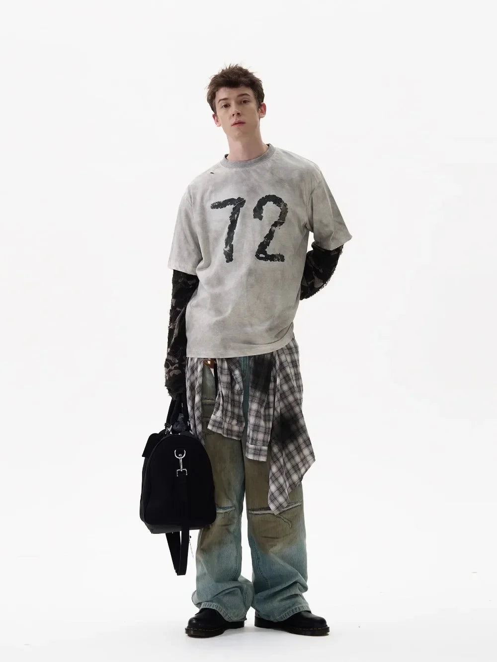Wasteland Camouflage Long-Sleeved Splicing T-Shirt